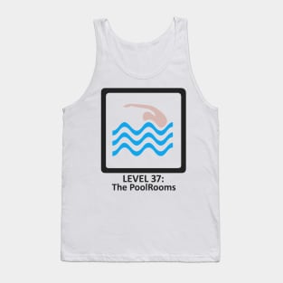 The Backrooms - The PoolRooms - Level 37 - Black Outline Version Tank Top